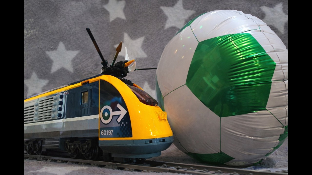 What Happens When LEGO Train Hits a Balloon?