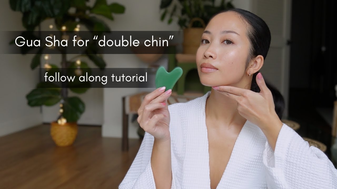 Gua Sha for double chin - follow along tutorial