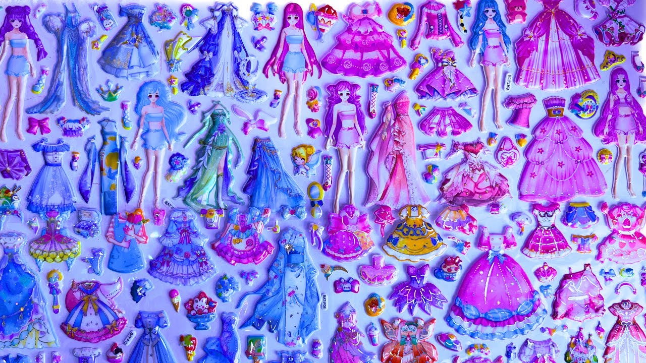 Decorative Stickers Sweet Girl Style | Dress up Stickers | Princess Dress Collection Stickers 