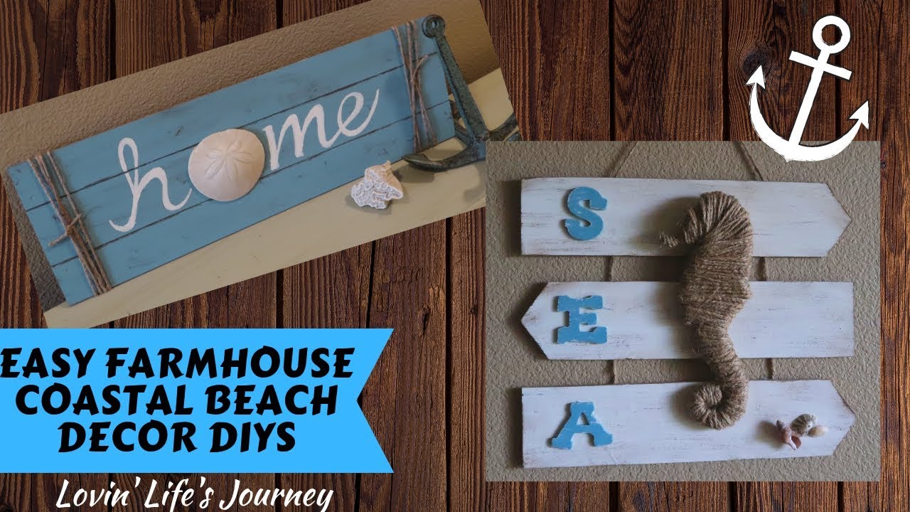Easy Dollar Tree DIY Farmhouse Coastal Beach Decor
