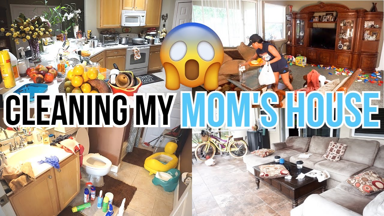 ALL DAY CLEAN WITH ME / ACTUAL MESSY HOUSE / CLEANING MOTIVATION  / SAHM / CLEANING MY MOM'S HOUSE