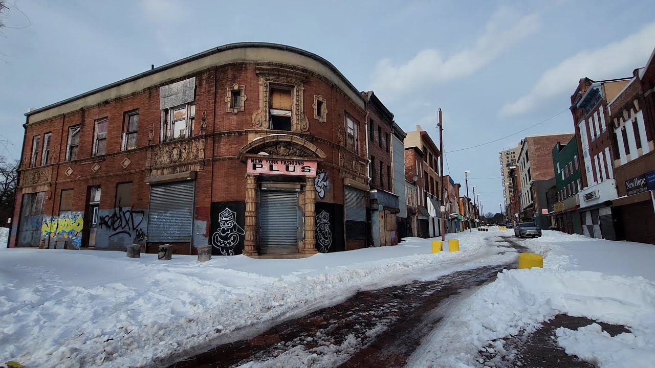 Abandoned Old Town Mall Frozen Over