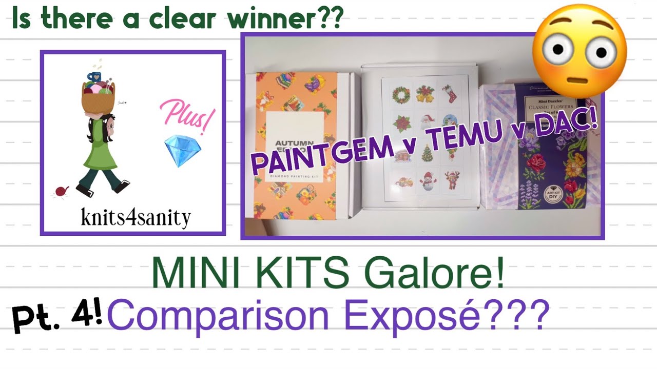 Mini Diamond Paint Kit Showdown! PAINTGEM, TEMU, & Diamond Art Club! Does $$$ = Quality?