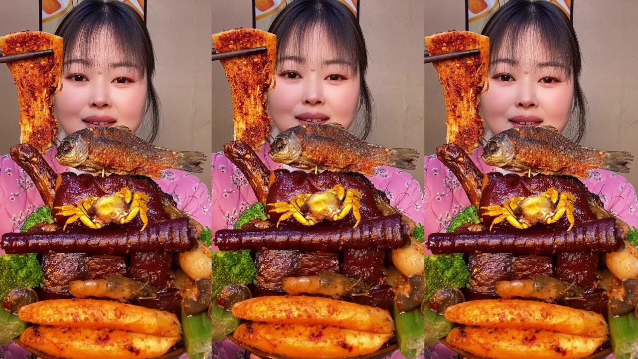 Satisfying ASMR Eating: Braised Pork Belly with Chicken – Rural Home Cooking
