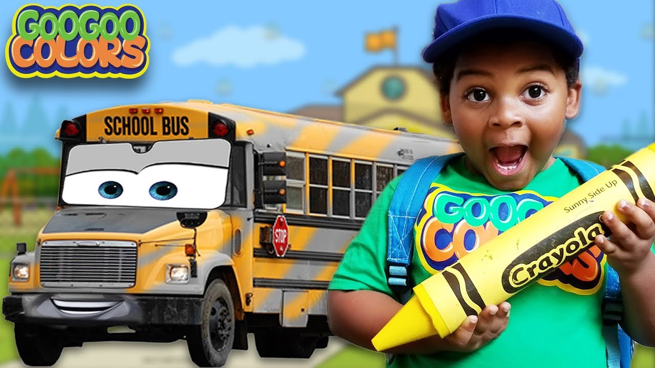 CRAYON CHANGE SCHOOL BUS DIFFERENT COLORS!