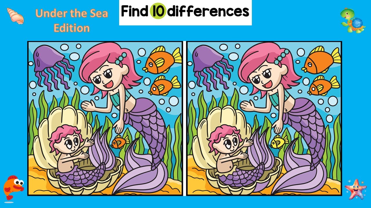 Christmas Holiday Game for Kids | Spot the 10 differences | Under the Sea Puzzles | Do Re Mi Kids TV