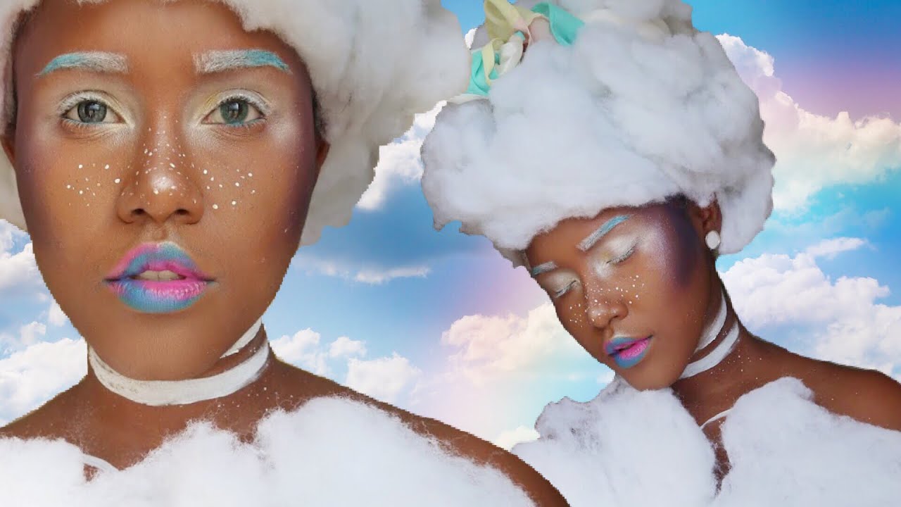 BECOME A FLUFFY CLOUD THIS HALLOWEEN| LAST MINUTE HALLOWEEN MAKEUP /COSTUME TUTORIAL