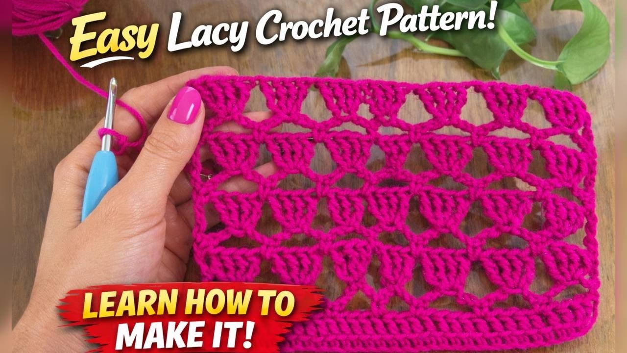 Easy Lacy Crochet Pattern Step by Step Tutorial for Beginners