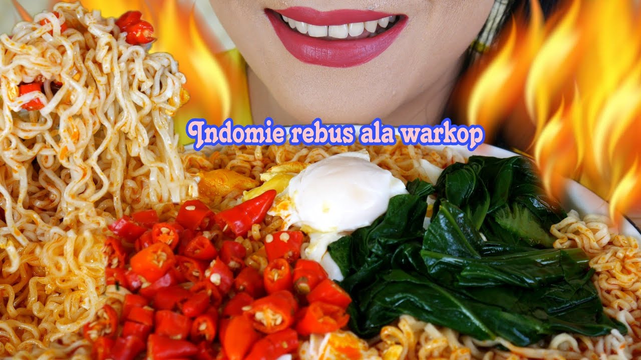 INDOMIE REBUS ALA WARKOP, SEGER PEDAS NIKMATNYA NAGIH | EATING SOUNDS