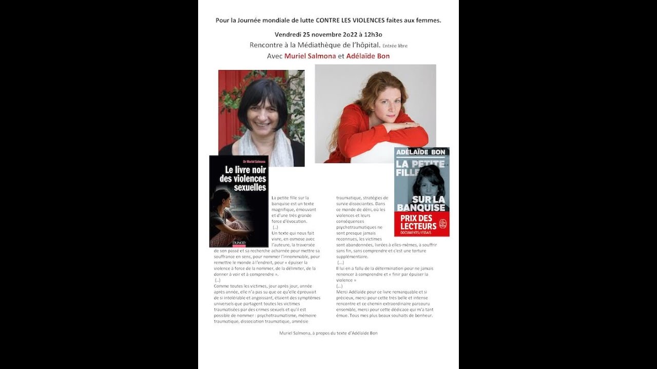 Rencontre avec  Dr Muriel SALMONA & Adélaïde BON