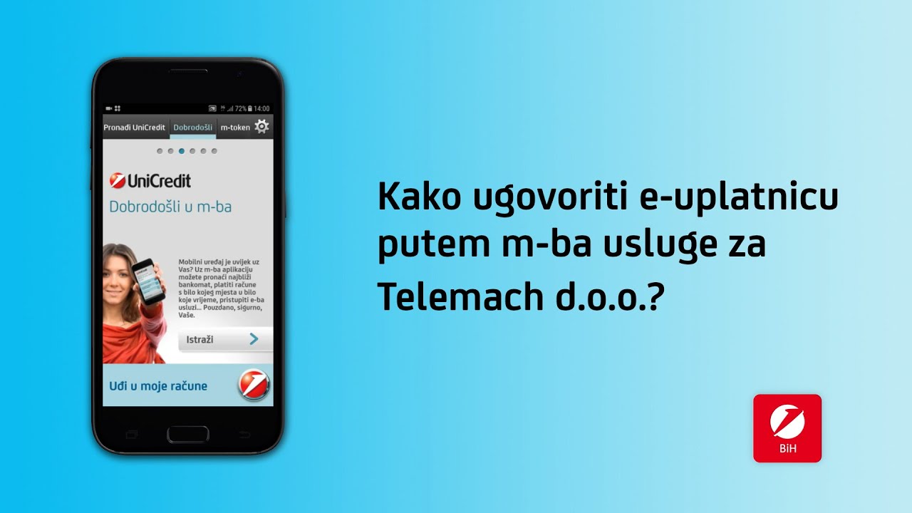 Kako ugovoriti e-uplatnicu putem m-ba usluge za Telemach d.o.o.?