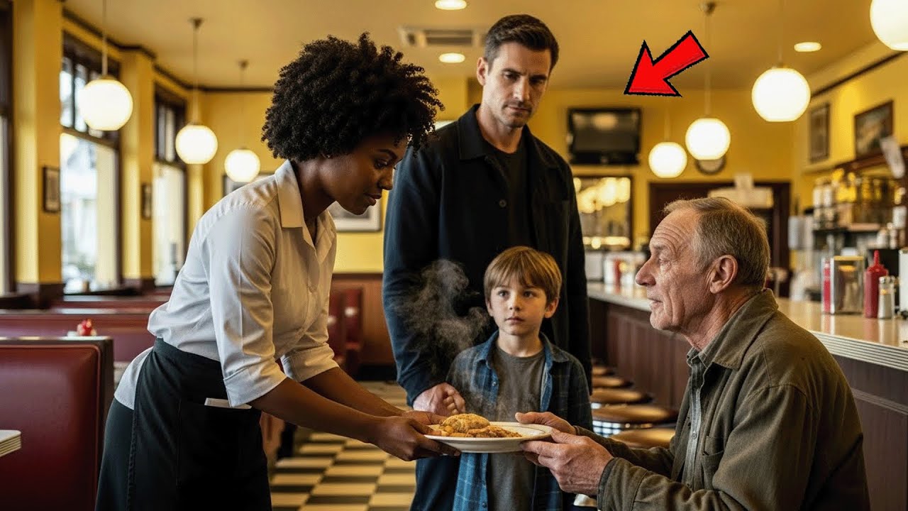Kind Waitress Feeds a Poor Old Man Everyone Ignores, Then His True Identity Will Shock Her!
