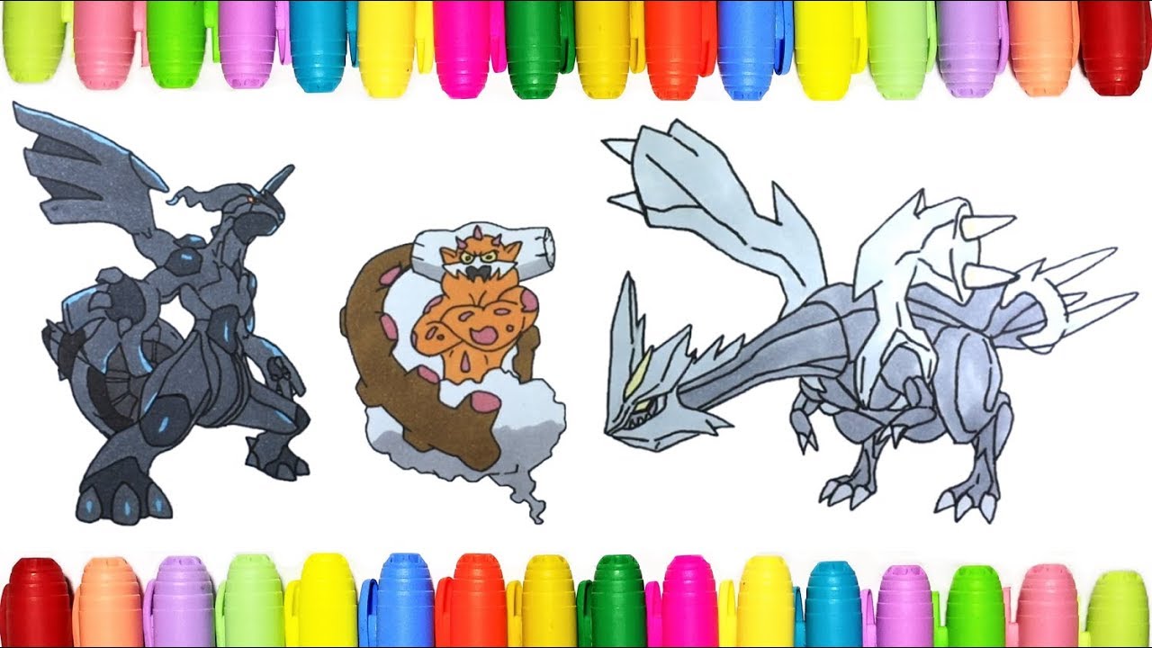 Pokemon Coloring Zekrom, Landorus and Kyurem