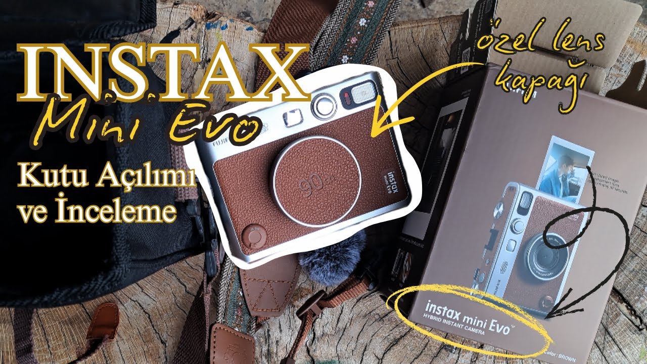 Instax Mini Evo Polaroid Kamera Kutu Açılımı ve İnceleme (Özel Askı Kayışı ve Lens Kapağı)