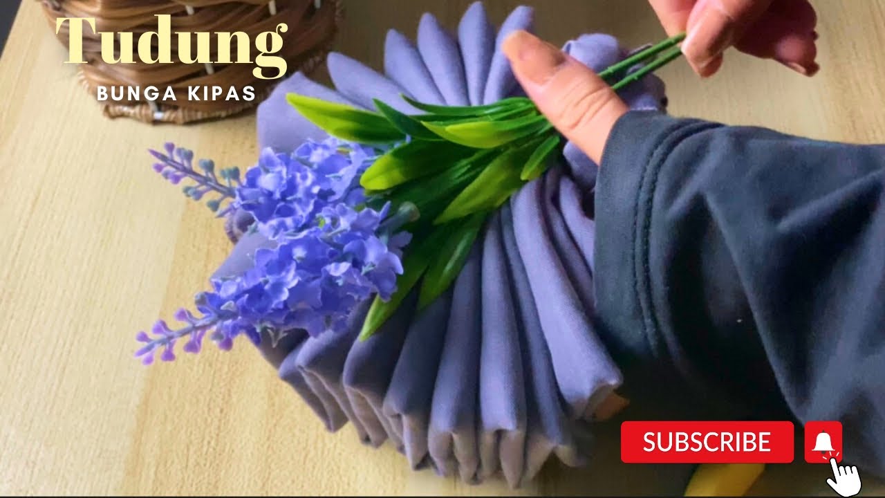 Bouquet Tudung Bunga Kipas dari Bawal | Buket Hijab | Bouquet Hijab hantaran | Gubahan Tudung Kipas