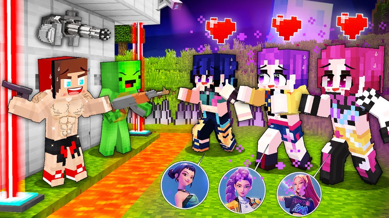 MAIZEN: RUMI MIRA ZOEY против JJ и MIKEY SECRET BUNKER KPOP HUNTERS Minecraft Animation JJ & Mikey