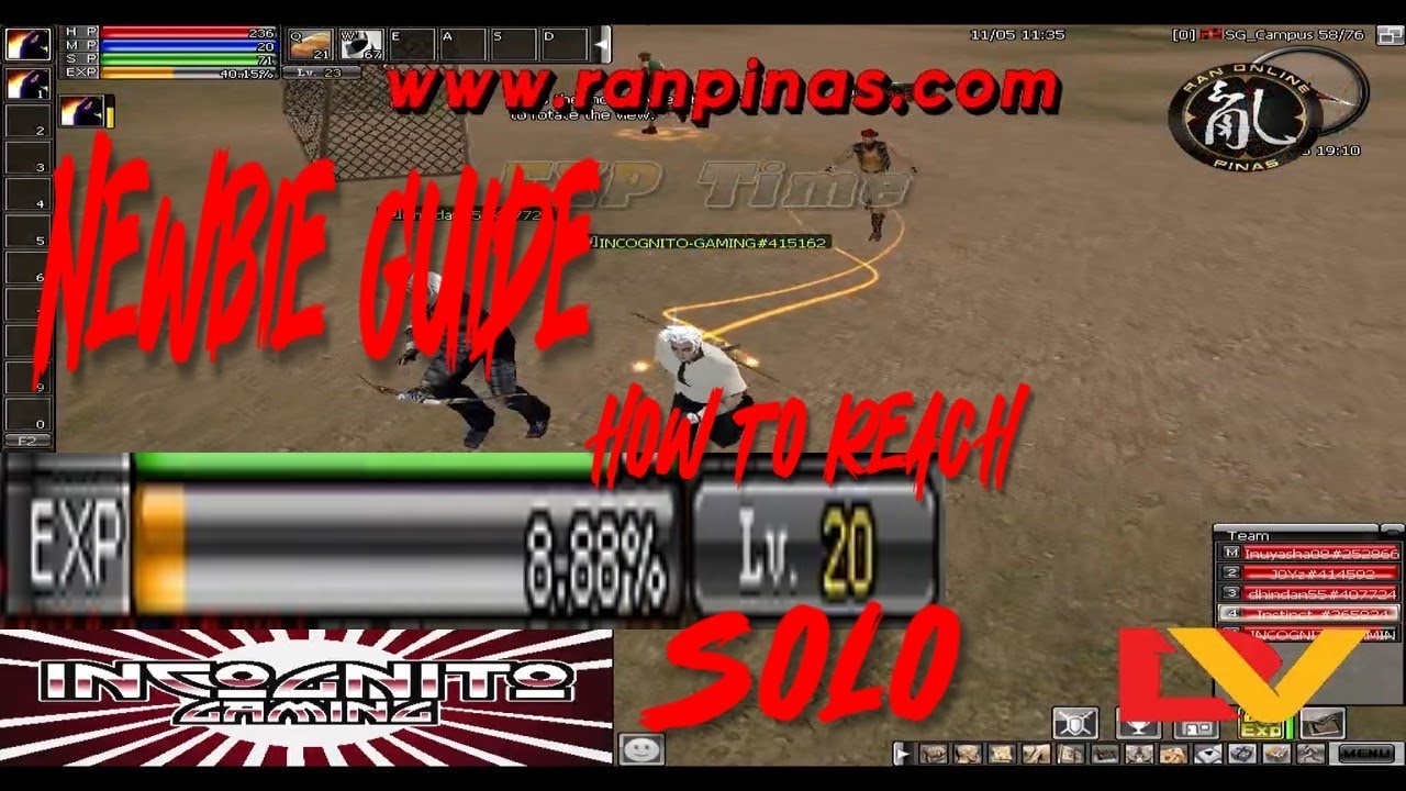 SOLO NEWBIE GUIDE MABALIS MAG LEVEL 20 | RAN ONLINE PINAS | INCOGNITO GAMING