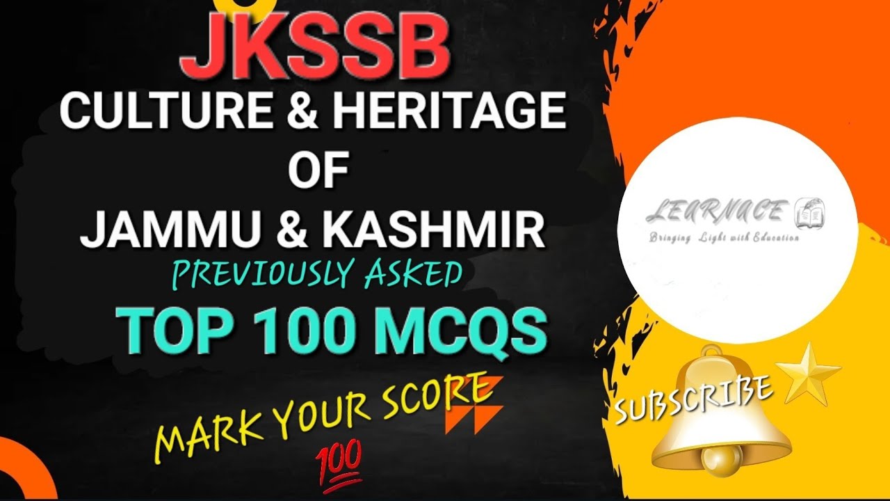 |CULTURE & HERITAGE J&K MCQS SERIES |VIW AND OTHER|ALL JKSSB Exams|Junior AssistantKU|MOST IMPORTANT