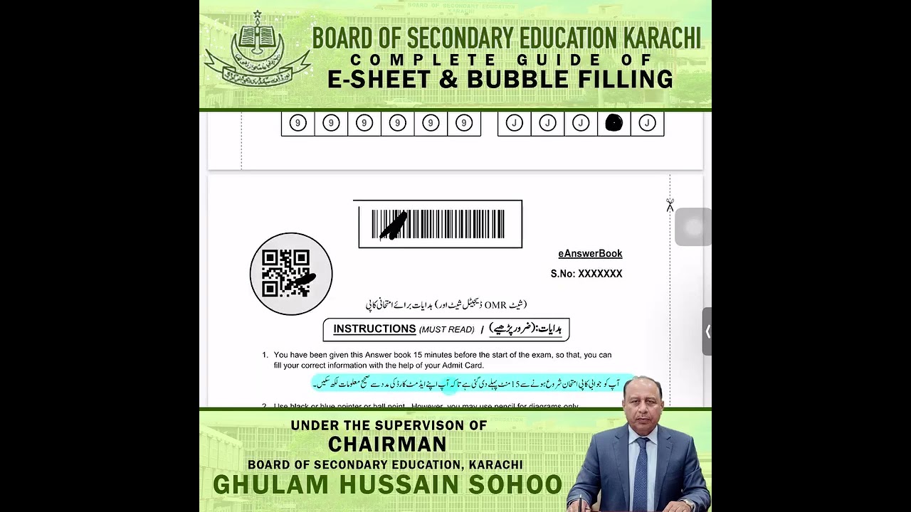 E-Sheet and Bubble filling of E -Sheet and MCQS Bubble filling of  Class IX and X