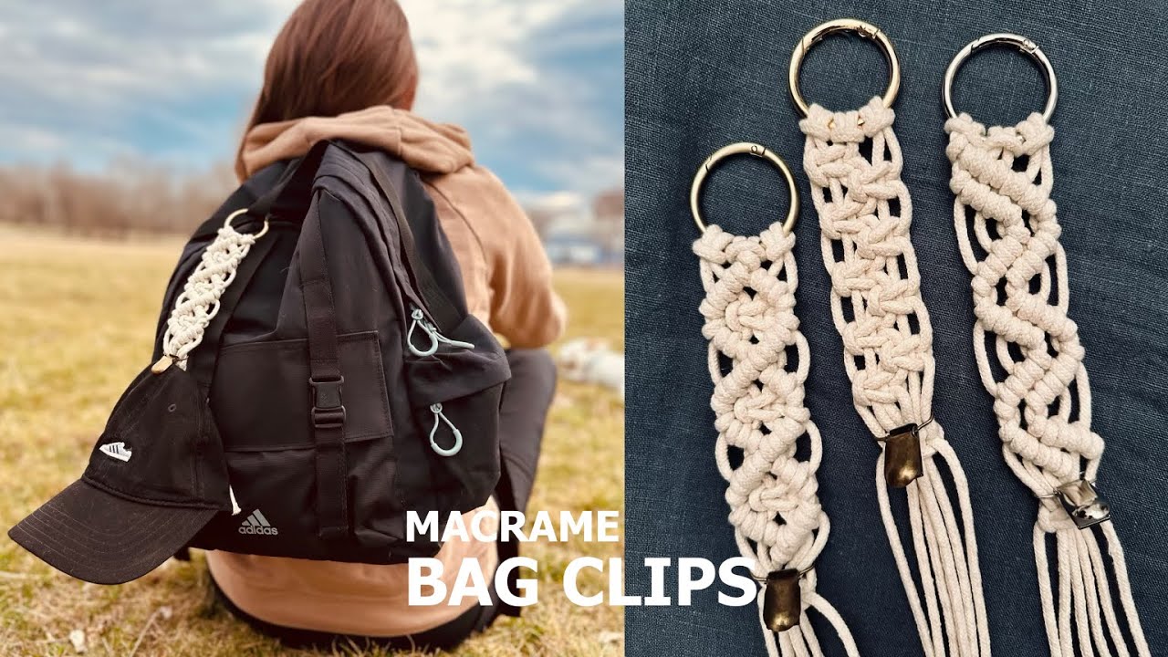 DIY: Macrame Hat Clip with Keychain hanger for Bag, Backpack