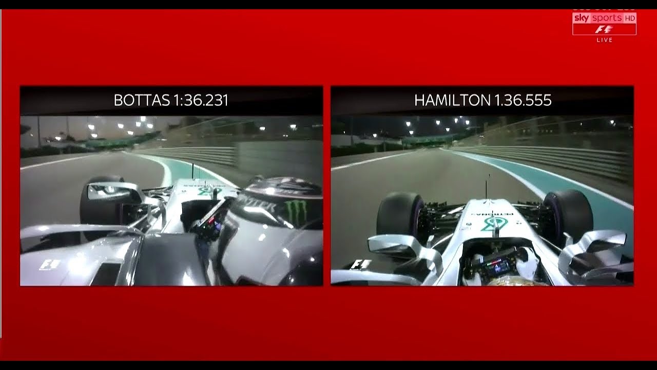 2017 Abu Dhabi GP | Bottas pole vs Hamilton final Q3 lap - HD 50 FPS