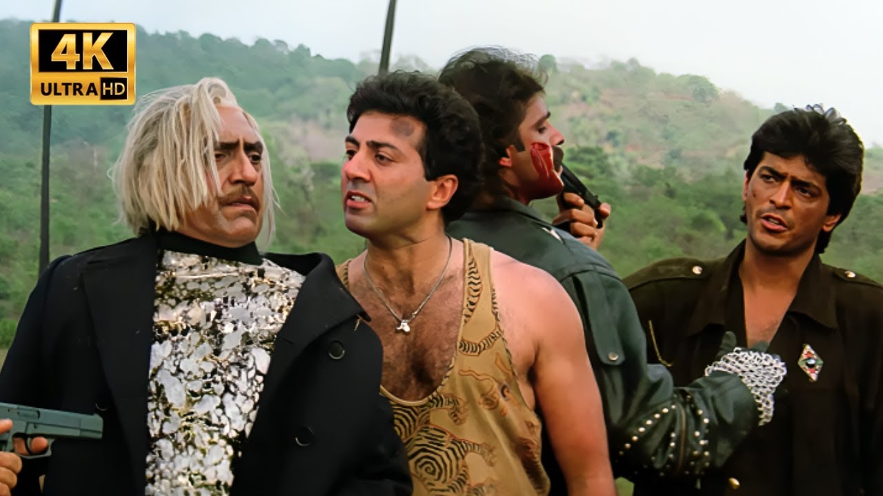 विश्वात्मा मूवी का एक्शन सीन | Amrish Puri, Sunny Deol, Chunky Pandey | Movie Clips | 4K Scenes
