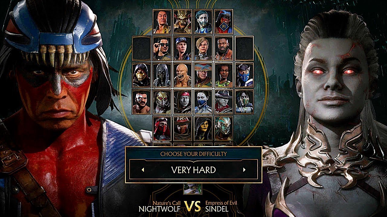 Mortal Kombat 11 Sindel Vs Nightwolf Gameplay Very Hard Difficulty MK11