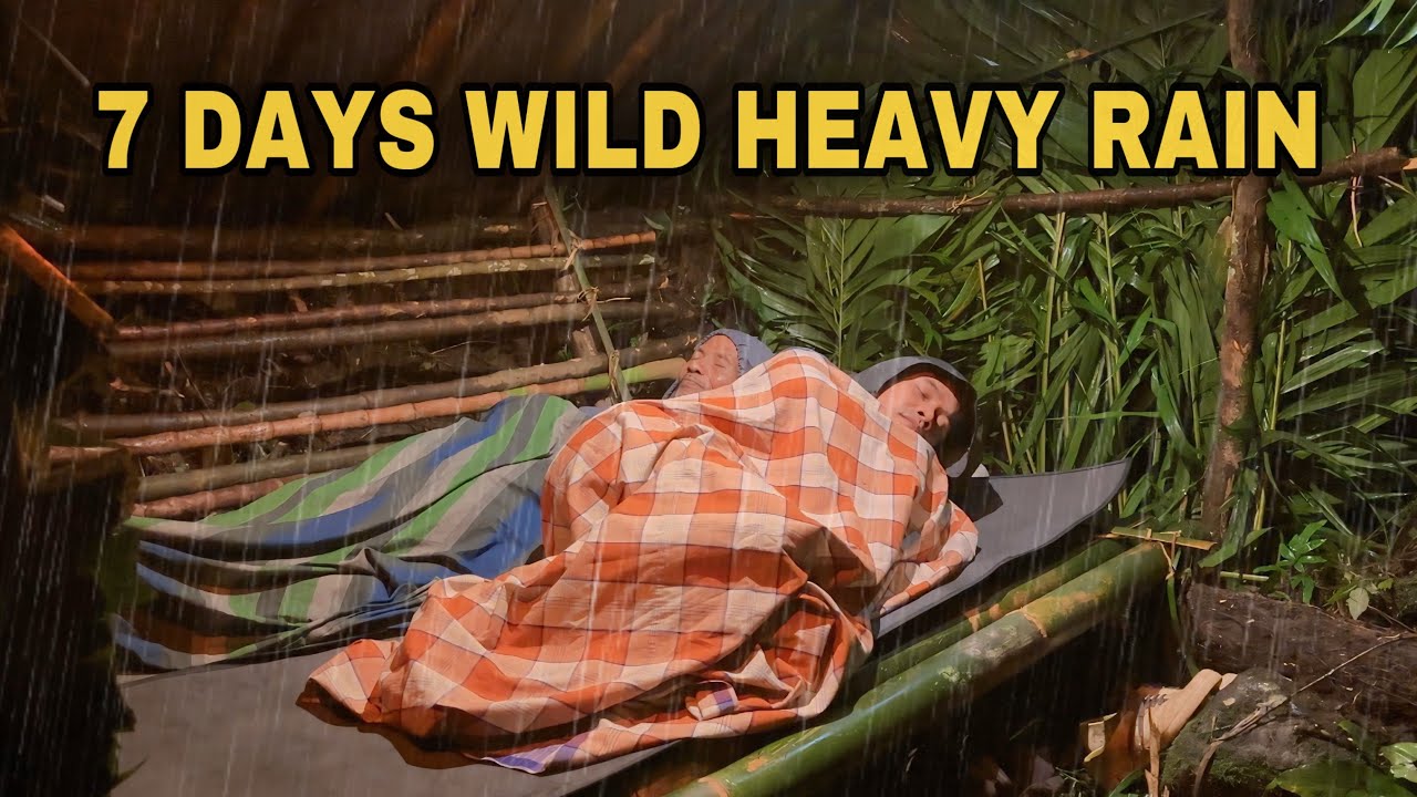 7 Days in Wild Heavy Rain‼️ SUPER Long Heavy Rain in Wild Camping‼️
