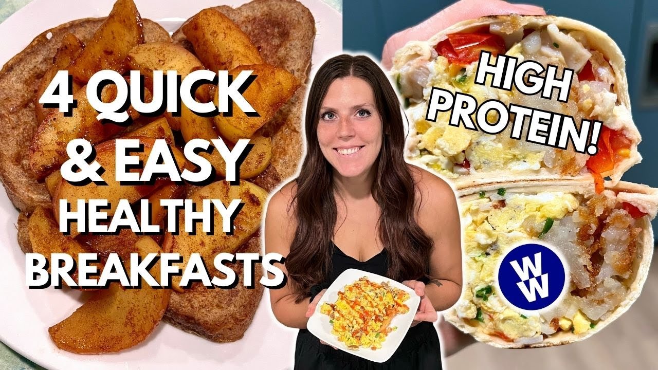 4 QUICK & EASY HEALTHY BREAKFAST RECIPES | WeightWatchers Low Point Recipes | Higher Protein Recipes