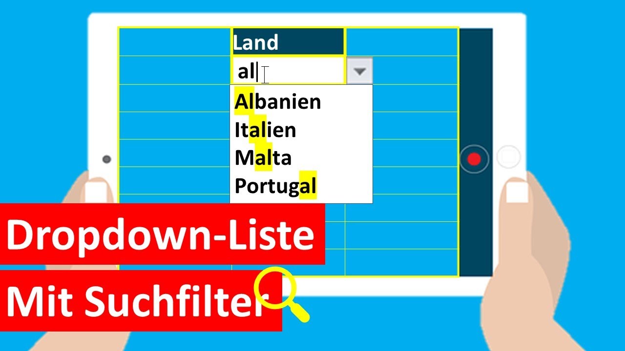 Excel: Dropdown mit Suchfunktion erstellen | Dropdown-Liste mit Suchfilter