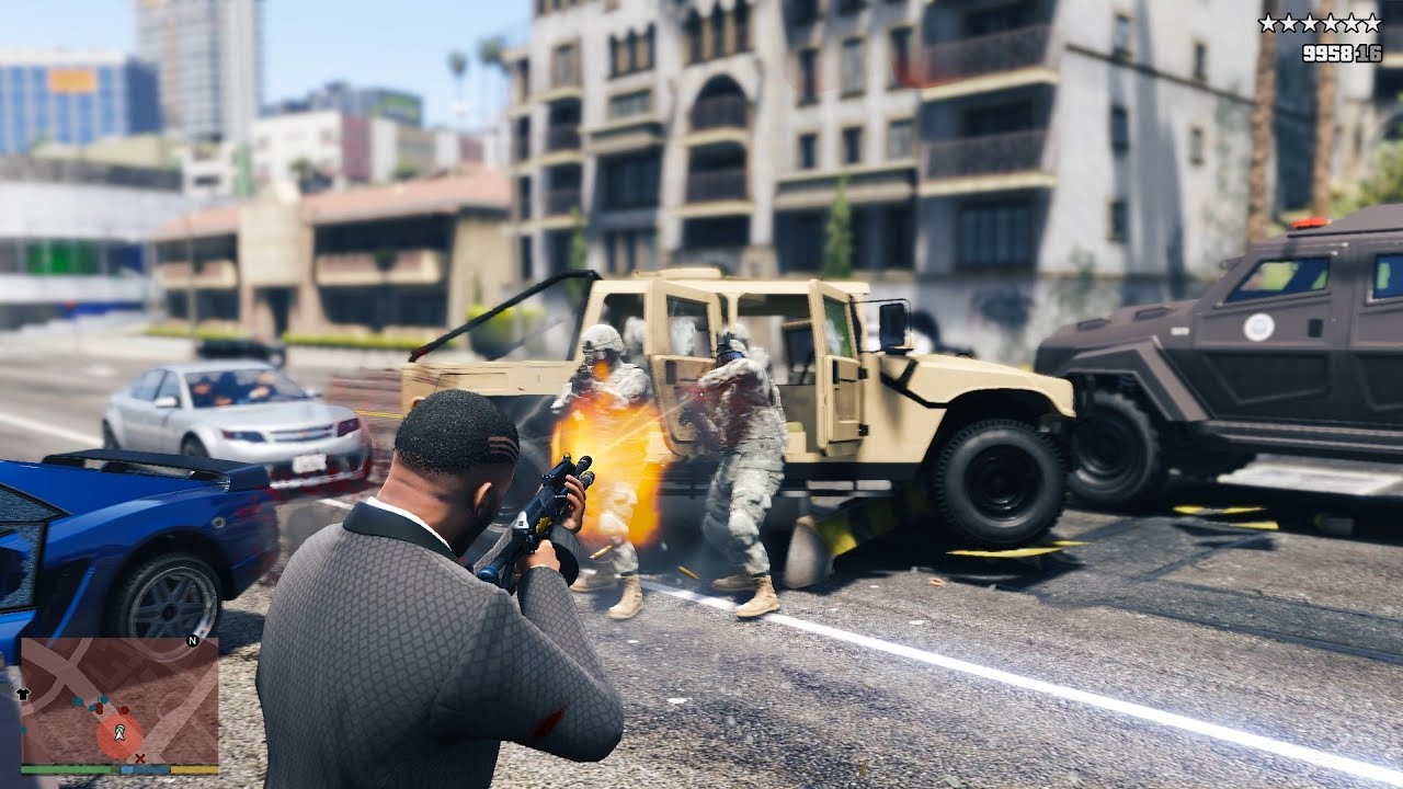 GTA V Rockford Hills Police Department Rampage + 10 Star Escape(RDE 4.0.1 Expansion)