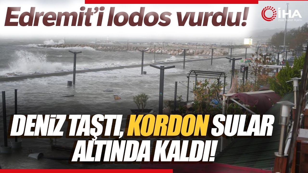 Balıkesir'de Deniz Taştı, Kordon Sular Altında Kaldı