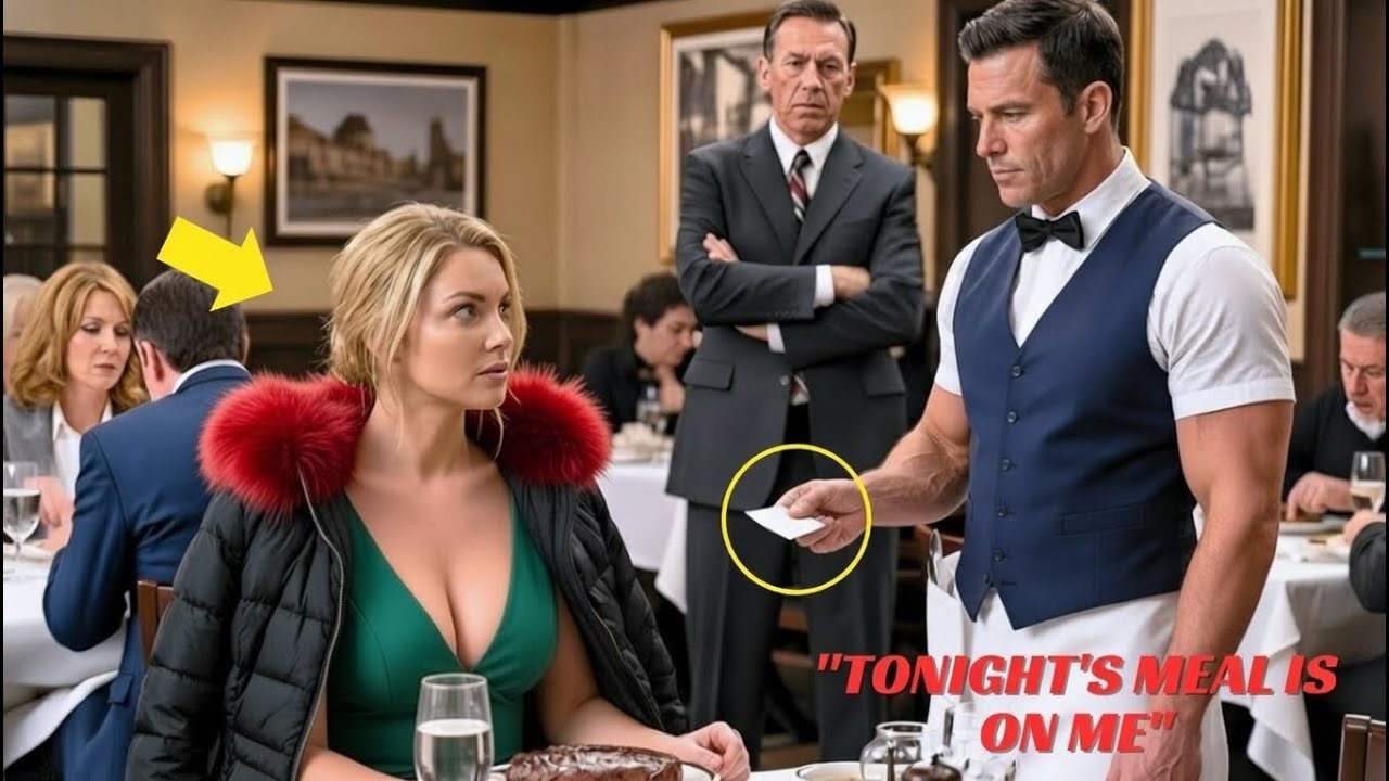 Undercover Lonely Billionaire Orders Steak — Waiter Single Dad Slips Her a Note That Stops Her Cold