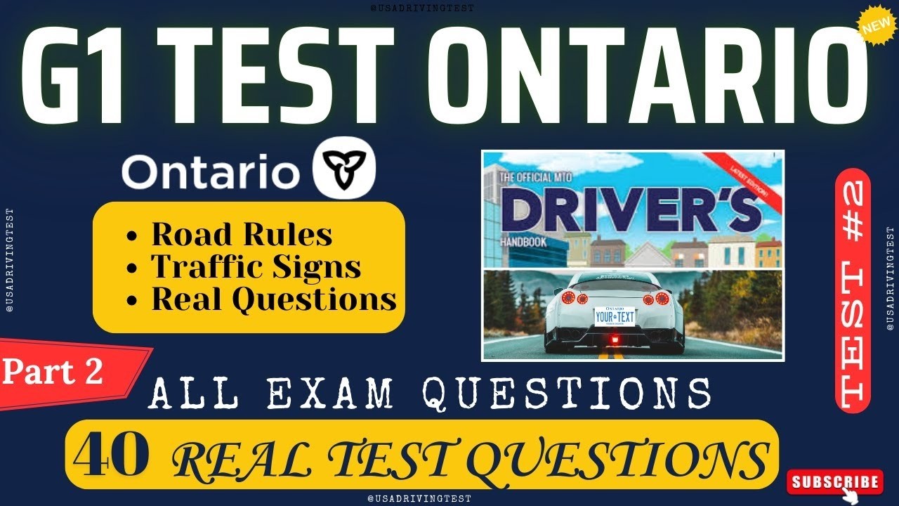 G1 test Ontario 2026 | G1 Practice Test Ontario 2026 | G1 Driving Test - All 2026 Exam Questions