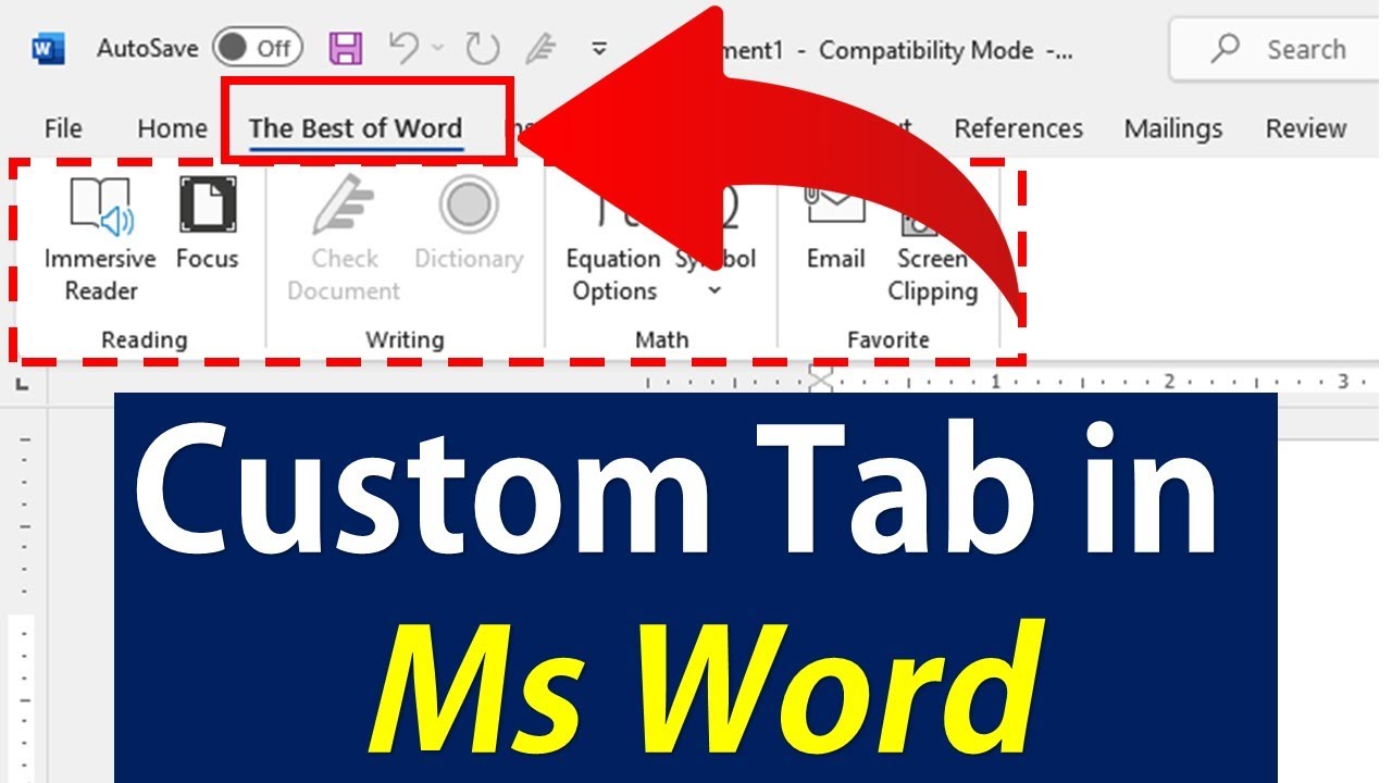 ✅ Create Your Own Custom Tab in Ms Word | #wordtipsandtricks