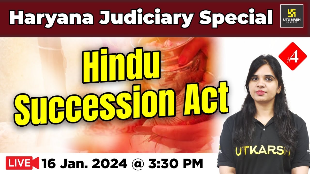 Hindu Succession Act, 1956 | Haryana Judiciary Special | Utaksrh Classes | Rekha Ma'am