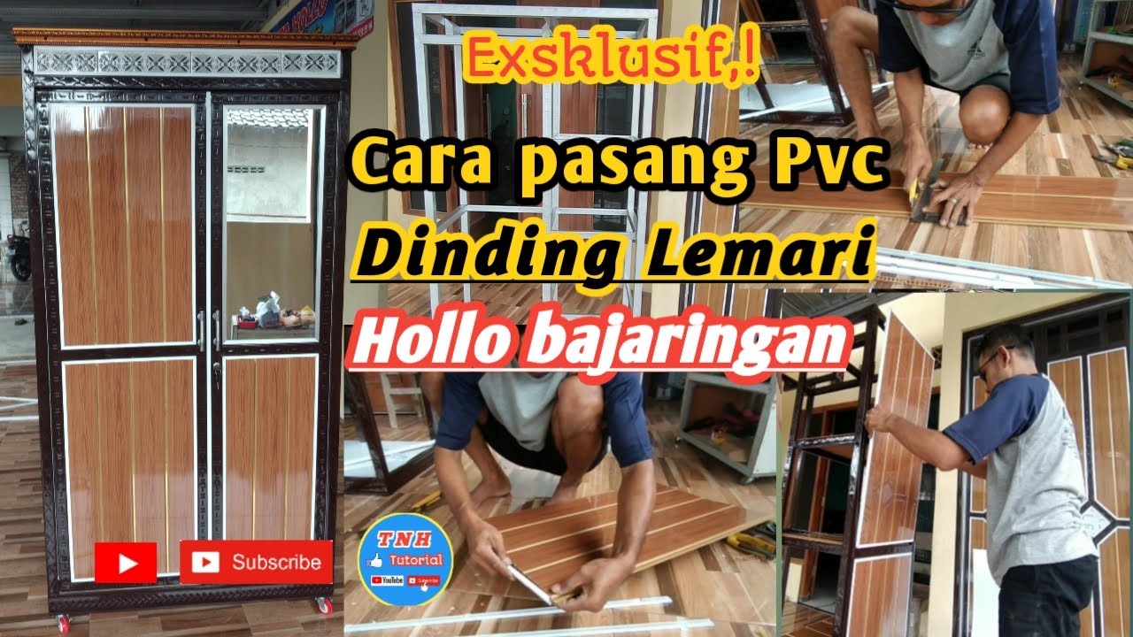 Cara pasang pvc dinding lemari hollo bajaringan.#hollobajaringan
