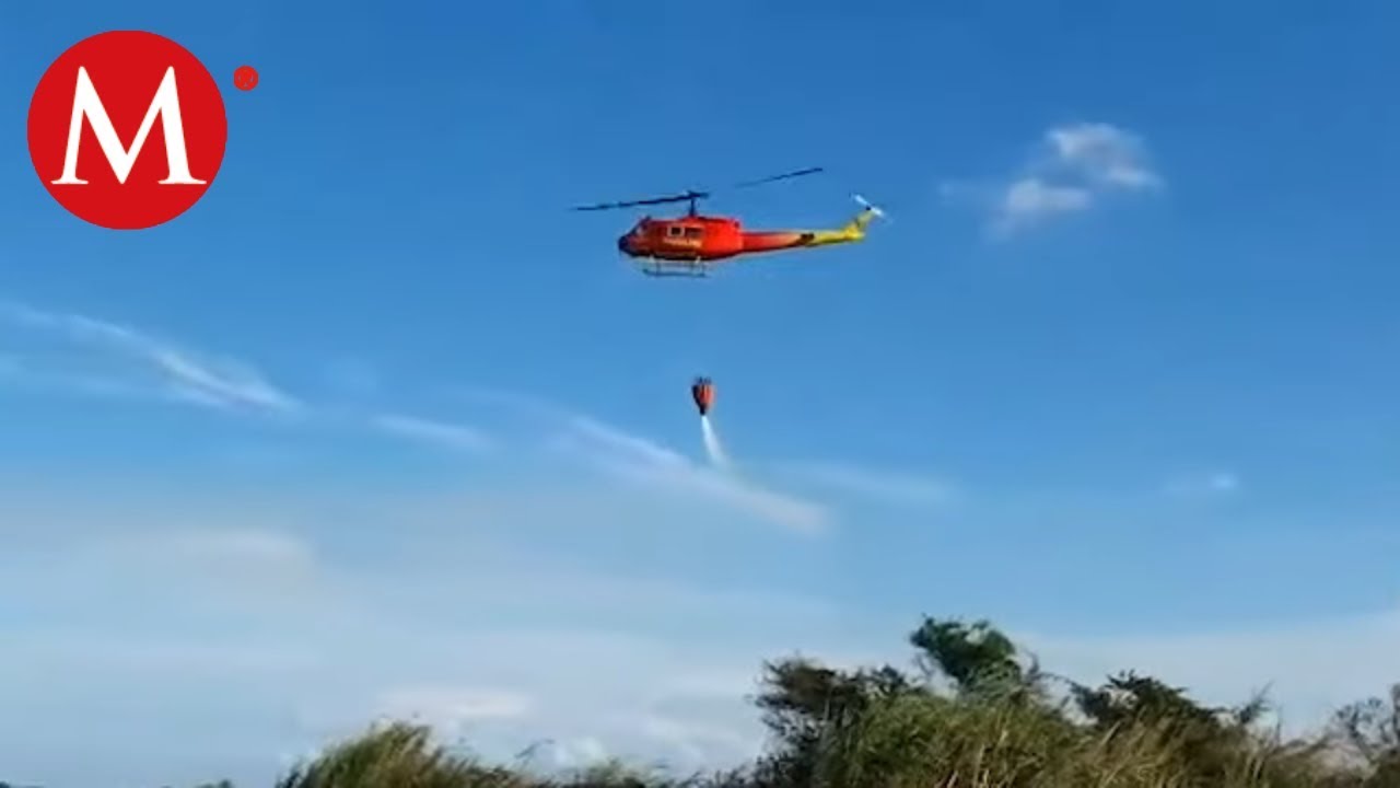 Usan helicóptero de PC para apagar fuego en Altamira