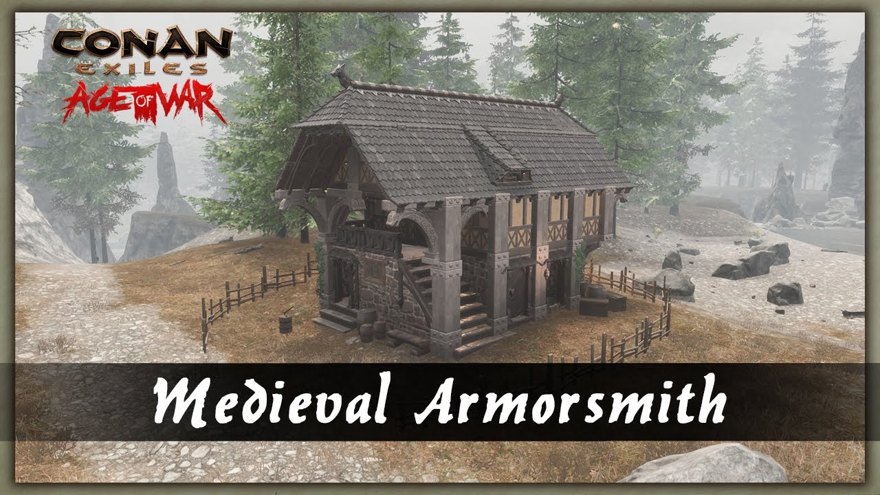 HOW TO BUILD A MEDIEVAL ARMORSMITH [SPEED BUILD] - CONAN EXILES