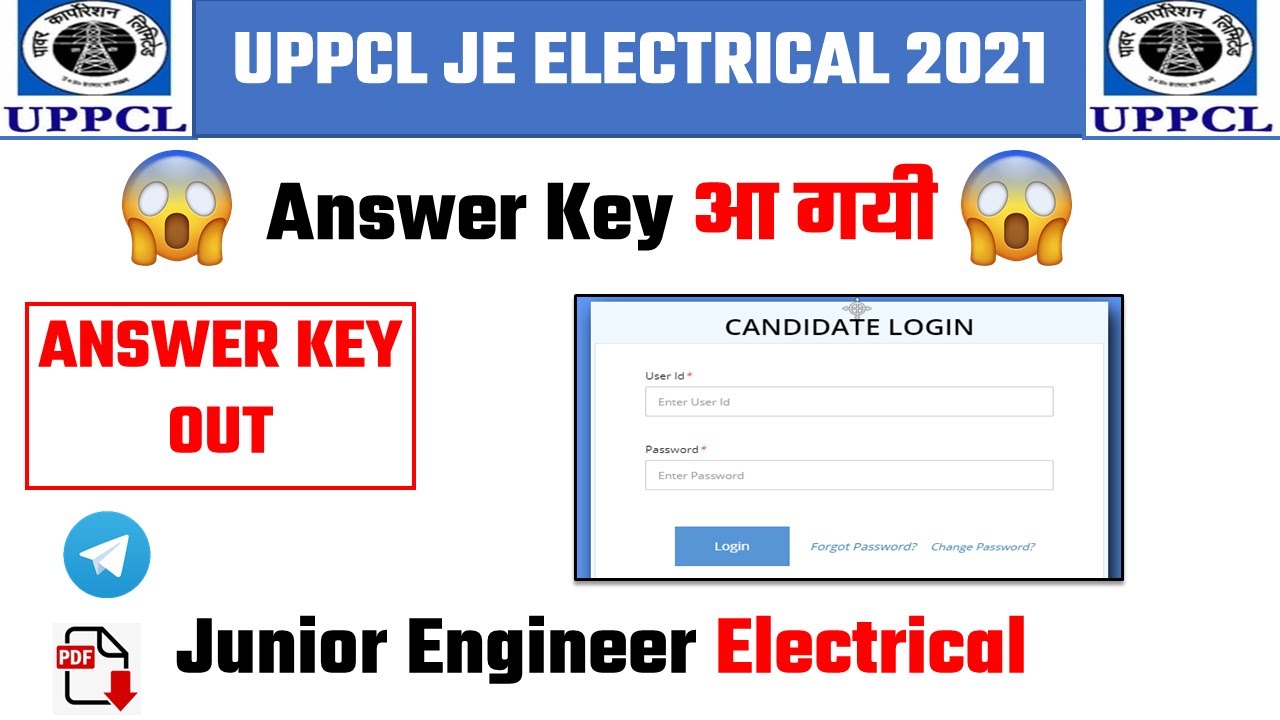 UPPCL JE ELECTRICAL 2021 ANSWER KEY OUT