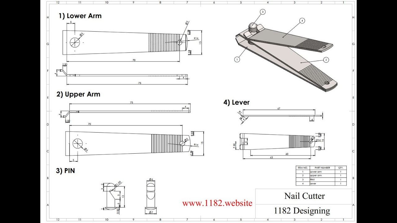 Nail clipper (Nail cutter) in Solidworks design