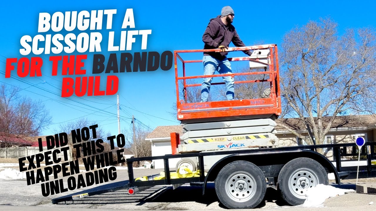 Buying a scissor lift. Had some unload drama. Should have used the emergency break.