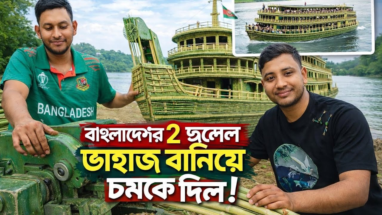 বাঁশ দিয়ে তৈরি বিশাল জাহাজ | বাংলাদেশের দুই তরুণের অসাধারণ সৃষ্টি#BambooBoat #VillageLife