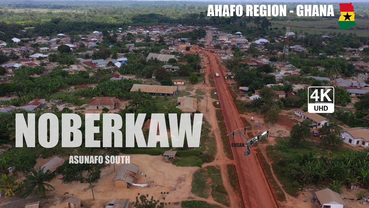 Noberkaw Aerial view in the Asunafo South Ahafo Region of Ghana 4K