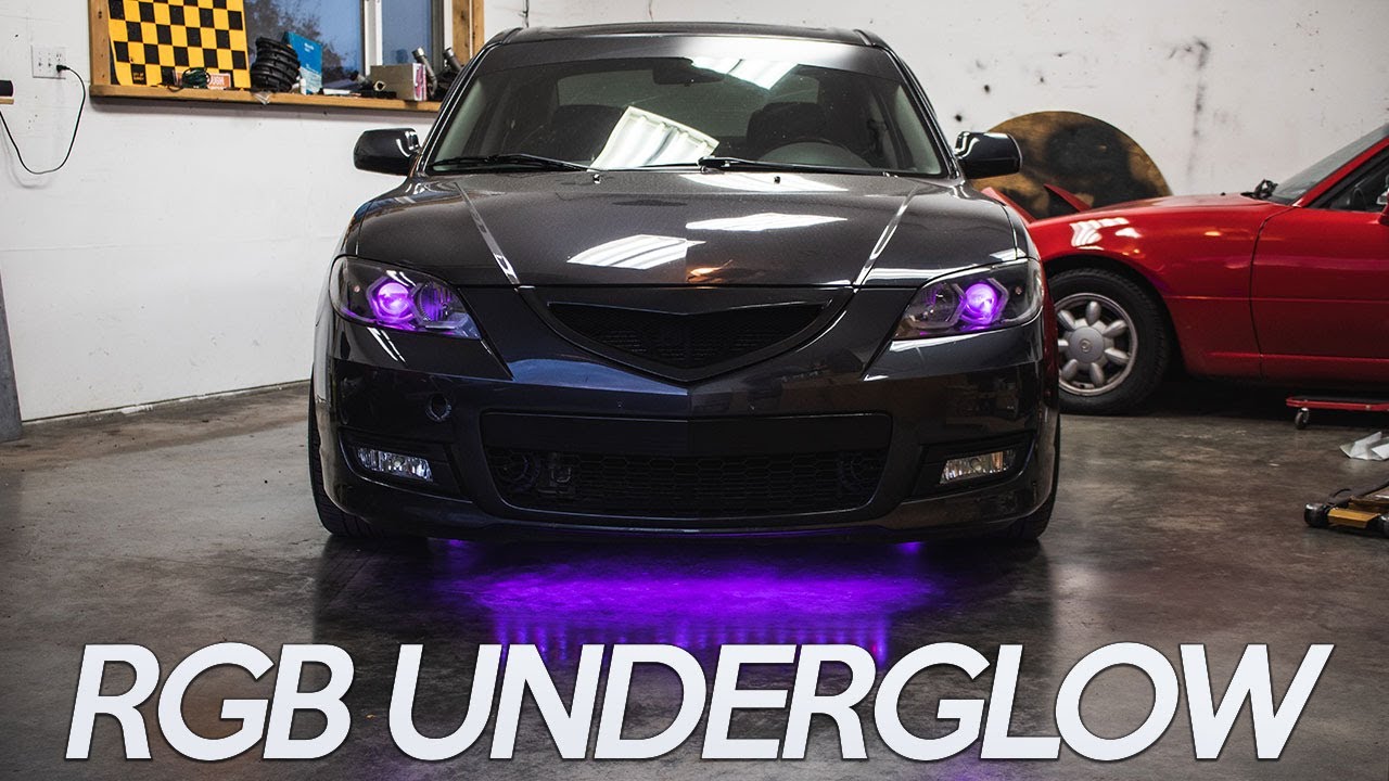 LEDGlow RGB Underglow Install On The Mazda 3 🔥