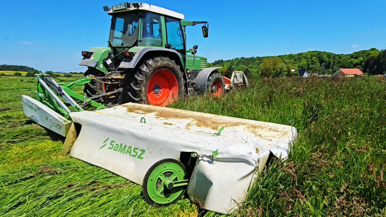 Favorit 509 C Turbo | Fendt Turboshift beim Gras mähen 2024 mit SaMASZ KDT 300 Mähwerk.