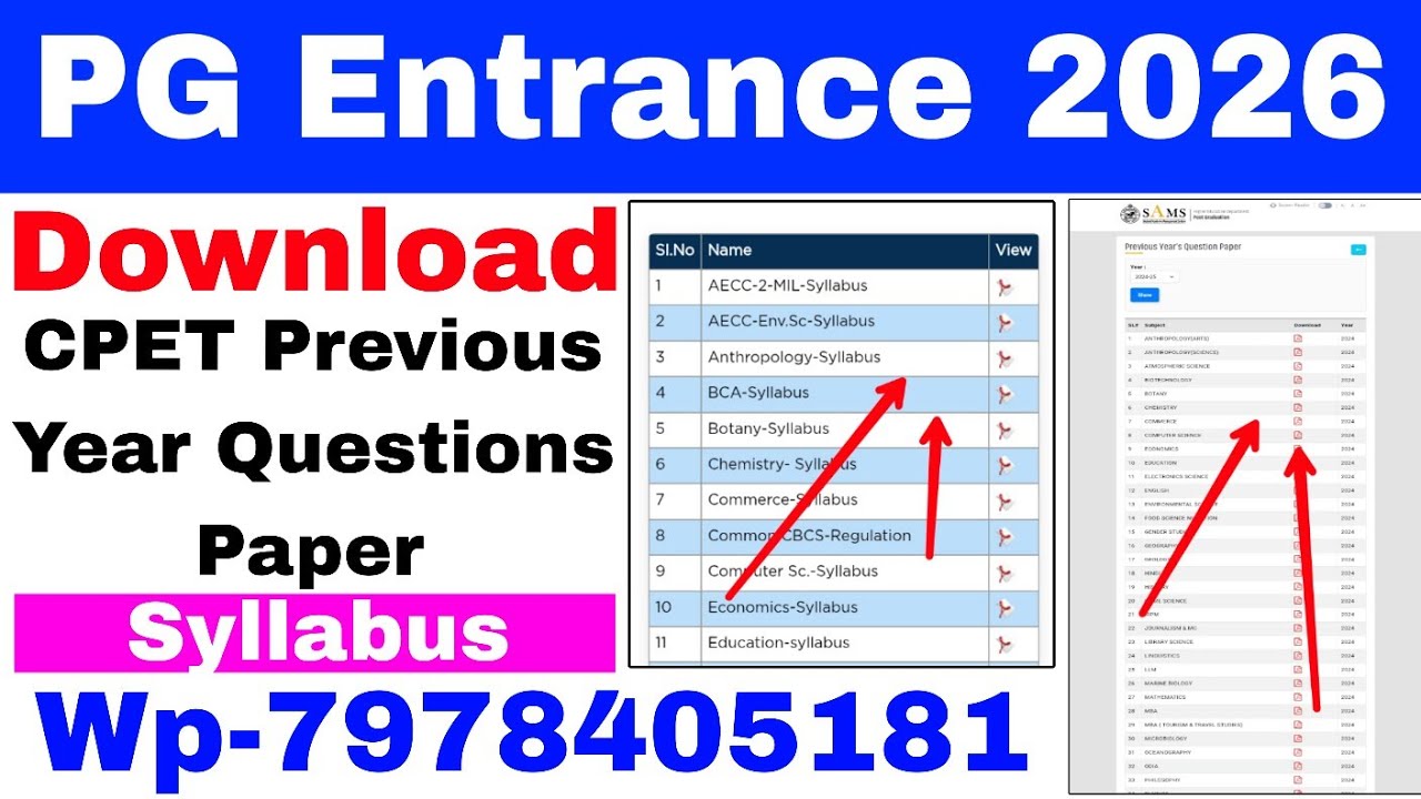 CPET PG Entrance Syllabus 2026//Odisha PG Entrance Questions Paper Download//How To Prepare For CPET