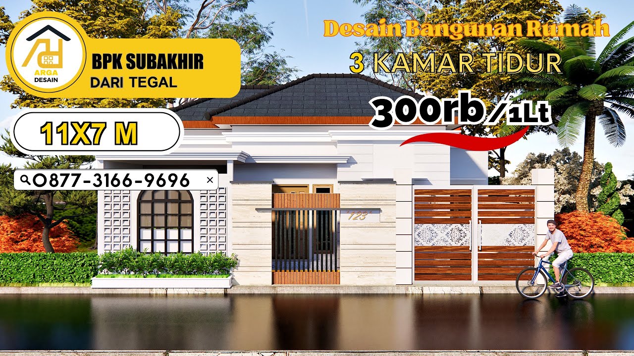 Desain Rumah Ukuran 11X7 M  [1 LANTAI] dari BPK SUBAKHIR, Jasa Desain Rumah TEGAL