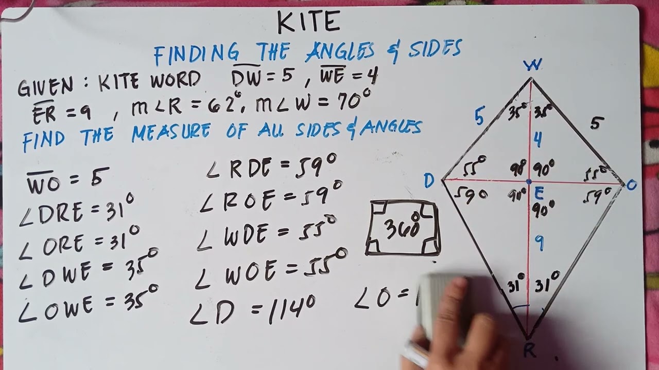 Kite | Finding All sides and All angles Measurement |