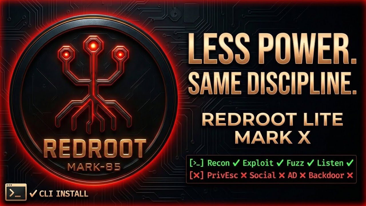 🚨 RedRoot Lite - Mark X: The Ultimate CLI Offensive Security Framework! 💻